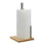 Suport pentru rola servetele de bucatarie sau hartie igienica, bambus/otel,  33 x 16 x 16 cm