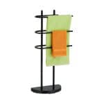 Suport prosoape din otel cromat, 3 sine, negru, 83 x 40 x 18 cm