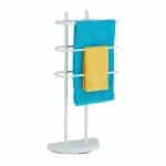 Suport prosoape din otel cromat, 3 sine, alb, 83 x 40 x 18 cm