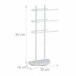 Suport prosoape din otel cromat, 3 sine, alb, 83 x 40 x 18 cm - imagine 4