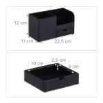 Organizator de birou, 3 compartimente si un sertar, piele ecologica, 12 x 22,5 x 11 cm - imagine 4