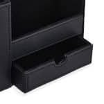 Organizator de birou, 3 compartimente si un sertar, piele ecologica, 12 x 22,5 x 11 cm - imagine 6
