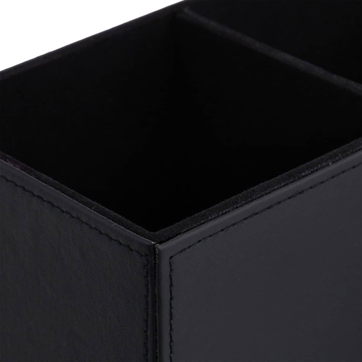 Organizator de birou, 3 compartimente si un sertar, piele ecologica, 12 x 22,5 x 11 cm - imagine 7
