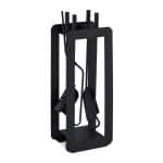 Suport cu 4 ustensile pentru semineu/soba, 60 x 22, 5 x 16 cm, negru