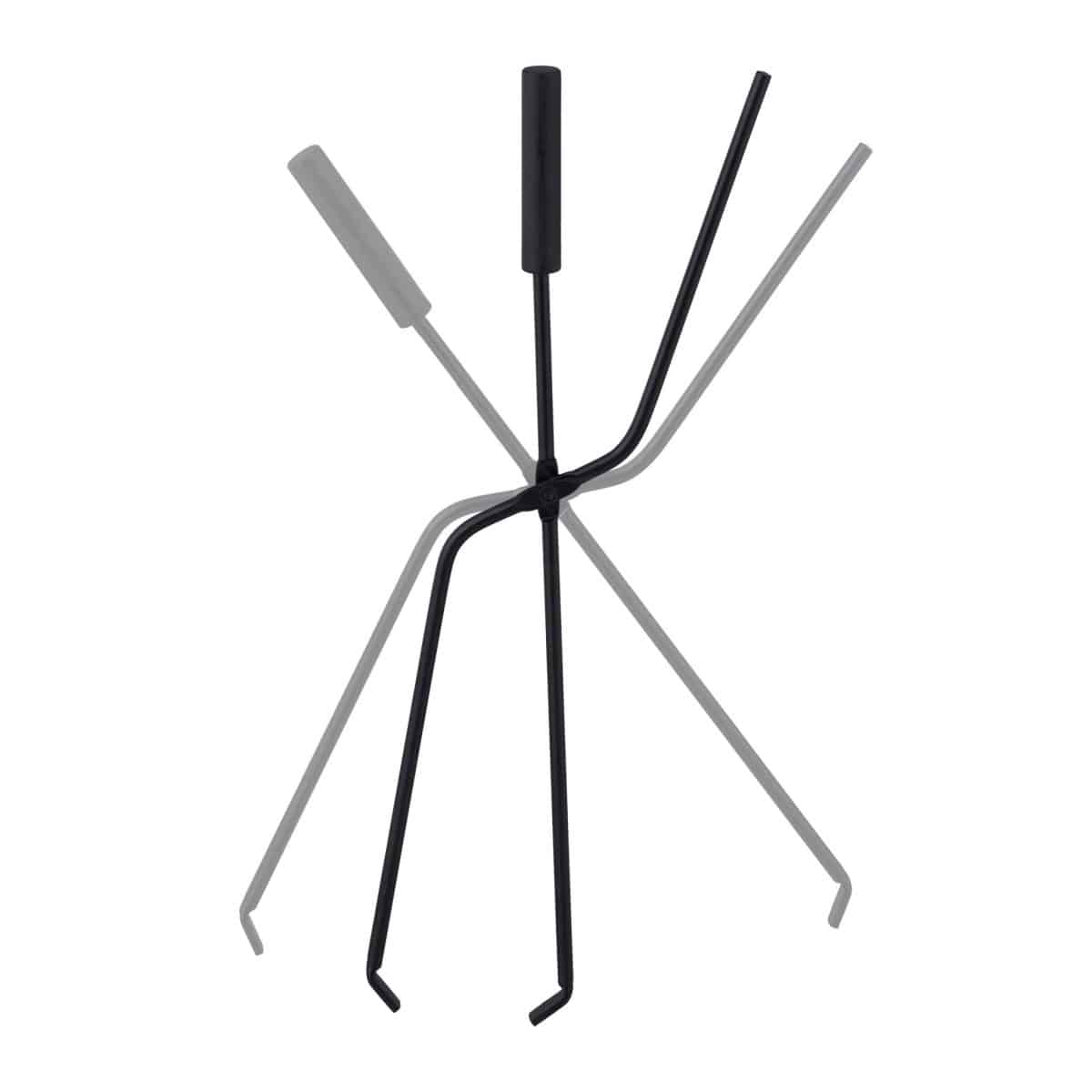 Suport cu 4 ustensile pentru semineu/soba, 60 x 22, 5 x 16 cm, negru - imagine 2