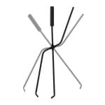 Suport cu 4 ustensile pentru semineu/soba, 60 x 22, 5 x 16 cm, negru - imagine 2