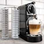 Suport vertical pentru 32 capsule cafea, 29 x 18 x 8,5 cm, gri - imagine 2