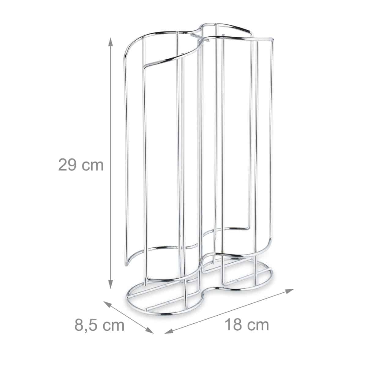 Suport vertical pentru 32 capsule cafea, 29 x 18 x 8,5 cm, gri - imagine 3