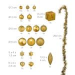 Globuri brad, set 110 bucati, Craciun, auriu, NEW 3 - imagine 6