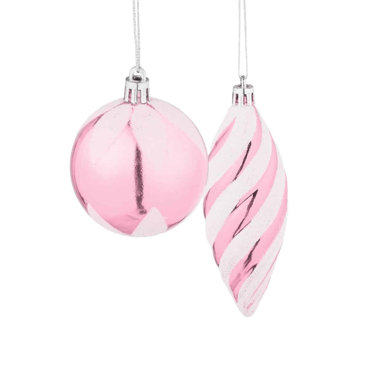 Decoratiuni brad, set de 72 piese, pentru Craciun, roz pal, NEW 9 - imagine 2