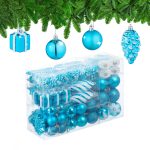 Decoratiuni brad, set de 72 piese, pentru Craciun, turcoaz, NEW 9