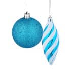 Decoratiuni brad, set de 72 piese, pentru Craciun, turcoaz, NEW 9 - imagine 2