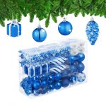 Decoratiuni brad, set de 72 piese, pentru Craciun, albastru, NEW 9