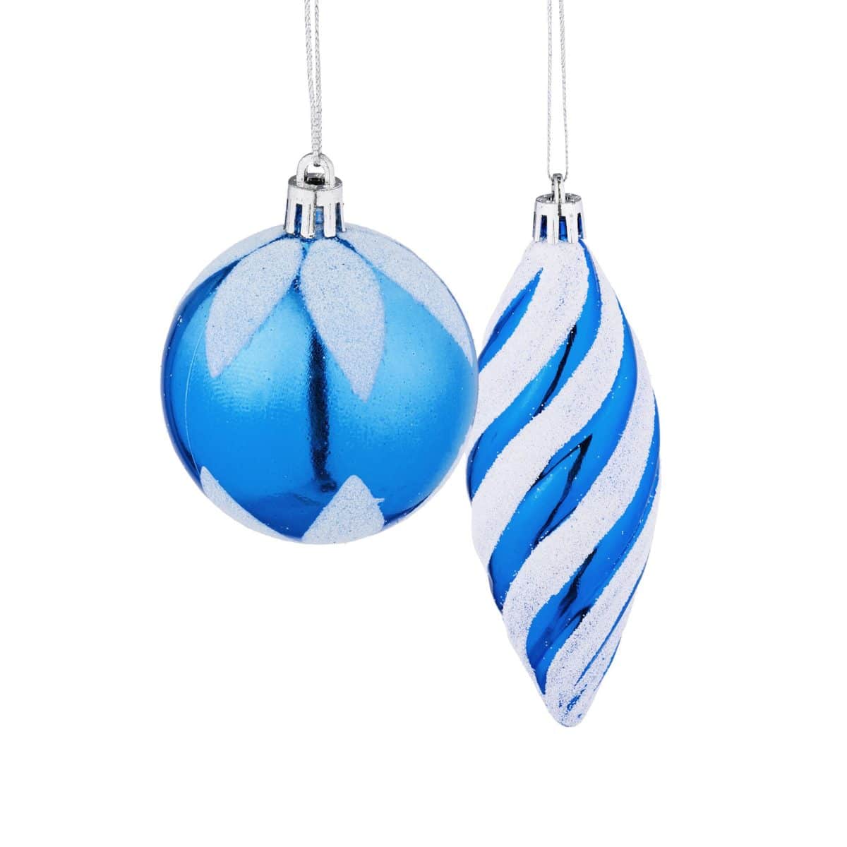 Decoratiuni brad, set de 72 piese, pentru Craciun, albastru, NEW 9 - imagine 2