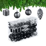 Decoratiuni brad, set de 72 piese, pentru Craciun, negru, NEW 9