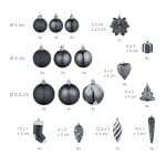 Decoratiuni brad, set de 72 piese, pentru Craciun, negru, NEW 9 - imagine 5
