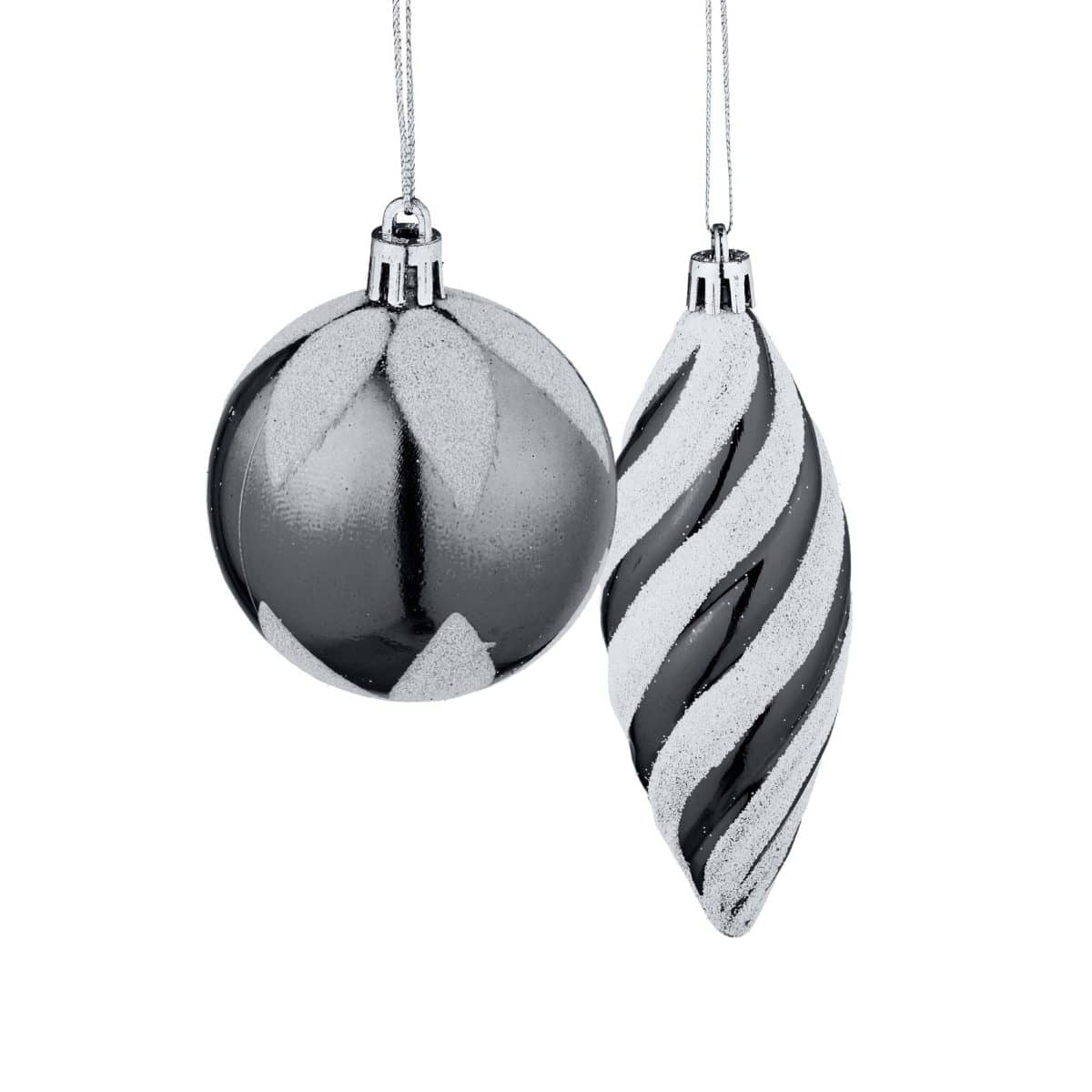 Decoratiuni brad, set de 72 piese, pentru Craciun, negru, NEW 9 - imagine 2