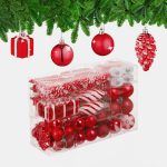 Decoratiuni brad, set de 72 piese, pentru Craciun, rosu, NEW 9