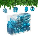 Set decoratiuni brad, pentru Craciun, 100 piese, turcoaz, NEW 10