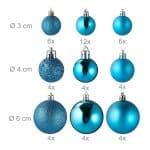 Set decoratiuni brad, pentru Craciun, 100 piese, turcoaz, NEW 10 - imagine 5