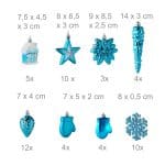 Set decoratiuni brad, pentru Craciun, 100 piese, turcoaz, NEW 10 - imagine 6