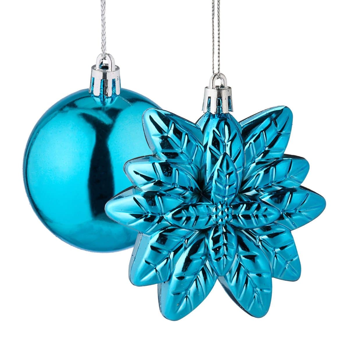 Set decoratiuni brad, pentru Craciun, 100 piese, turcoaz, NEW 10 - imagine 2