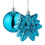Set decoratiuni brad, pentru Craciun, 100 piese, turcoaz, NEW 10 - imagine 2