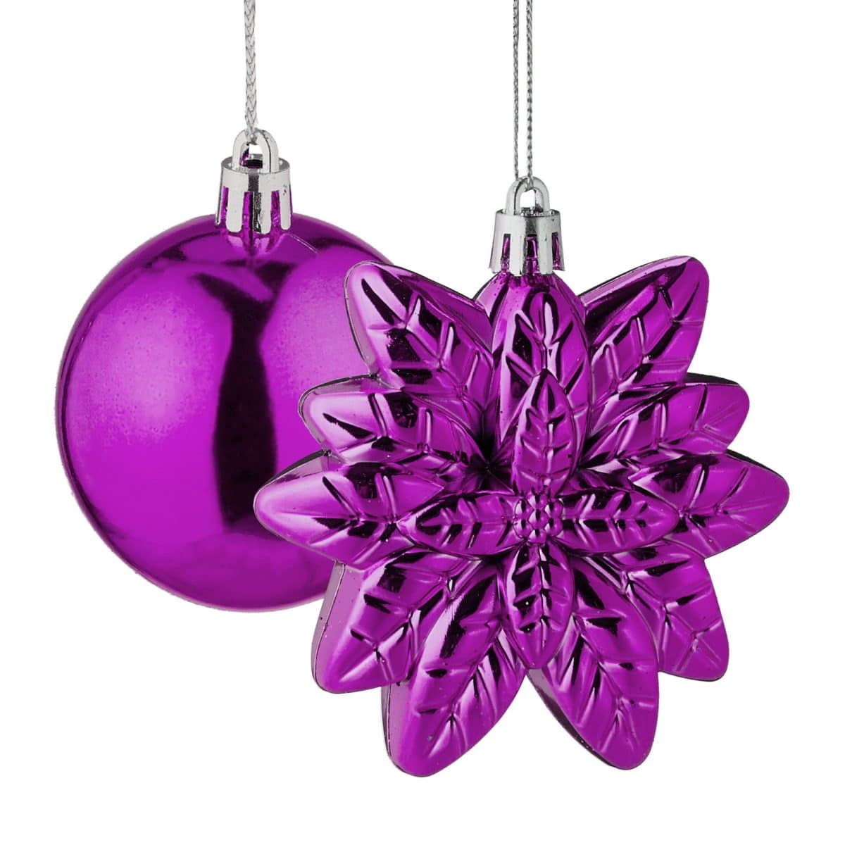 Set decoratiuni brad, pentru Craciun, 100 piese, mov, NEW 10 - imagine 2