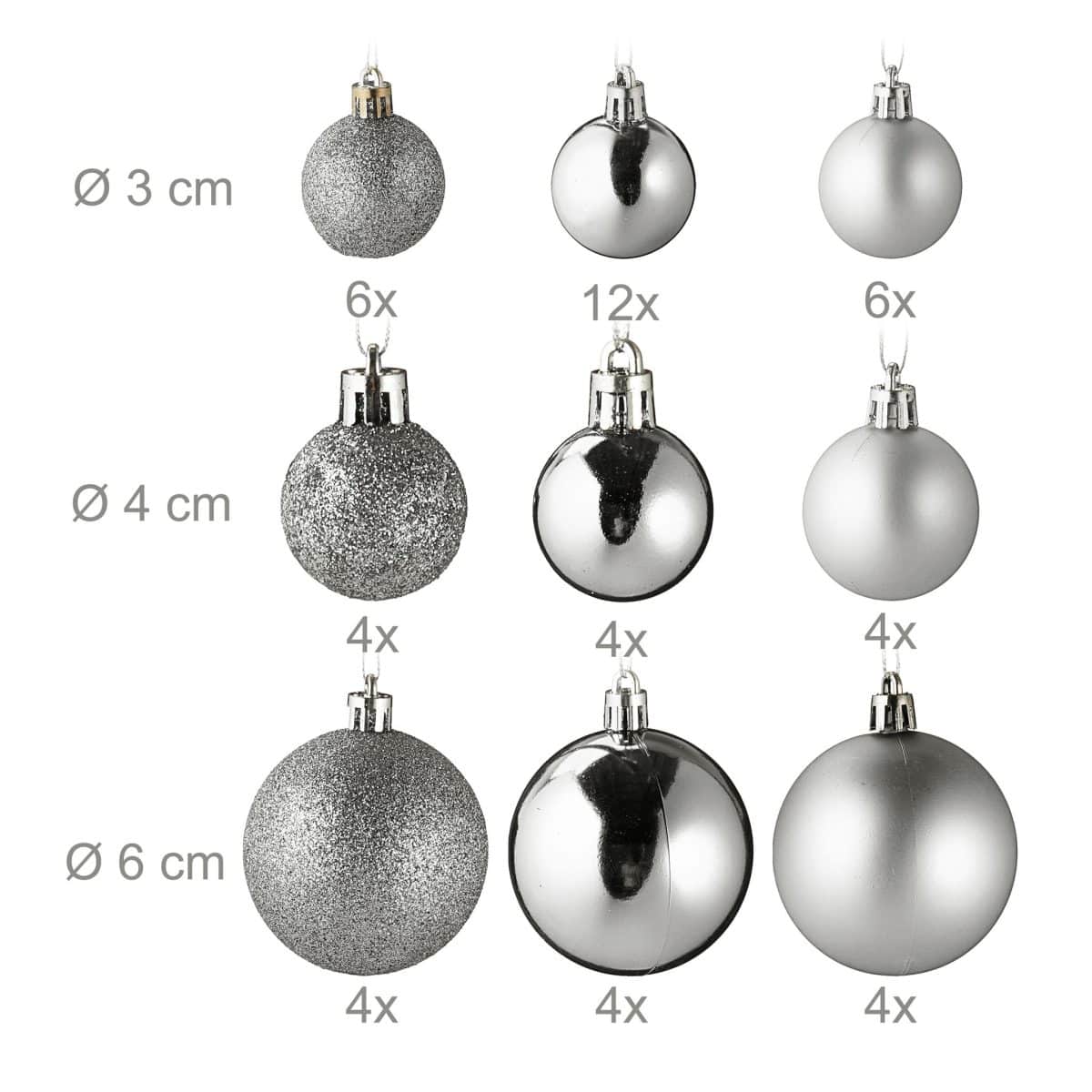 Set decoratiuni brad, pentru Craciun, 100 piese, argintiu, NEW 10 - imagine 5