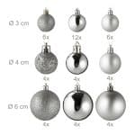 Set decoratiuni brad, pentru Craciun, 100 piese, argintiu, NEW 10 - imagine 5