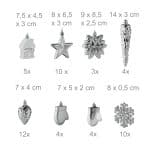 Set decoratiuni brad, pentru Craciun, 100 piese, argintiu, NEW 10 - imagine 6