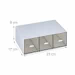 Cutie pentru ceai, 3 compartimente, 8 x 23 x 17,5 cm alb - imagine 3