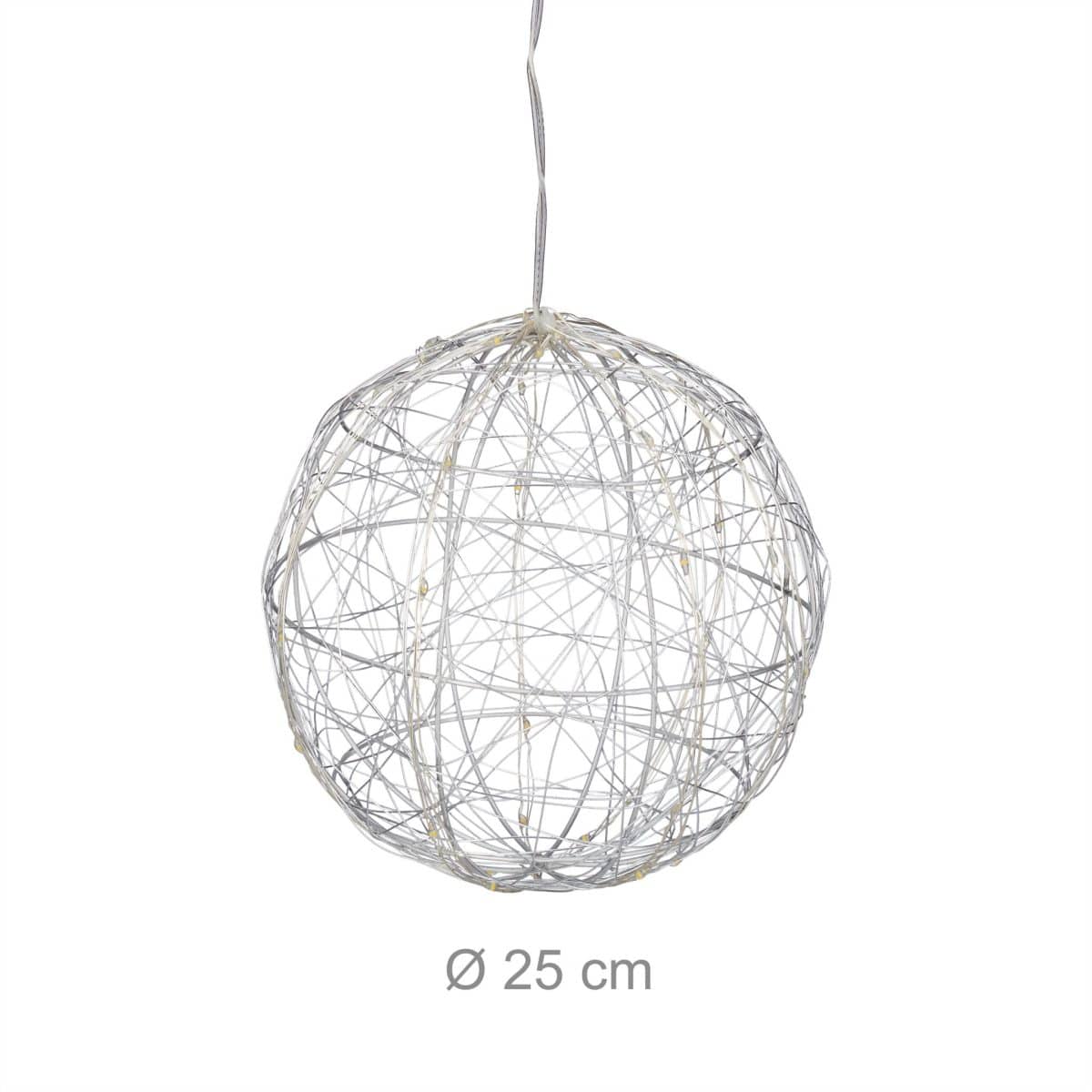Decoratiune luminoasa, LED, lumina alba calda, diametru 25 cm, Relaxdays - imagine 4