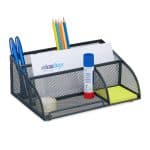 Organizator de birou, 5 compartimente, antracit, 10,5 x 25,5 x 17 cm, Relaxdays
