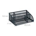 Organizator de birou, 5 compartimente, antracit, 10,5 x 25,5 x 17 cm, Relaxdays - imagine 4