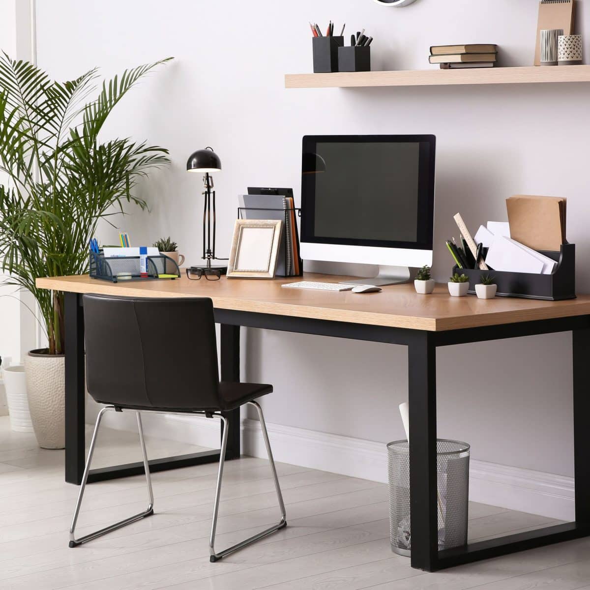 Organizator de birou, 5 compartimente, antracit, 10,5 x 25,5 x 17 cm, Relaxdays - imagine 5