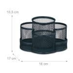 Organizator de birou, 7 compartimente, antracit, 10,5 x 16 x 17 cm, Relaxdays - imagine 4