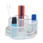 Organizator de birou, 73 compartimente, alb, 10,5 x 16 x 17 cm, Relaxdays
