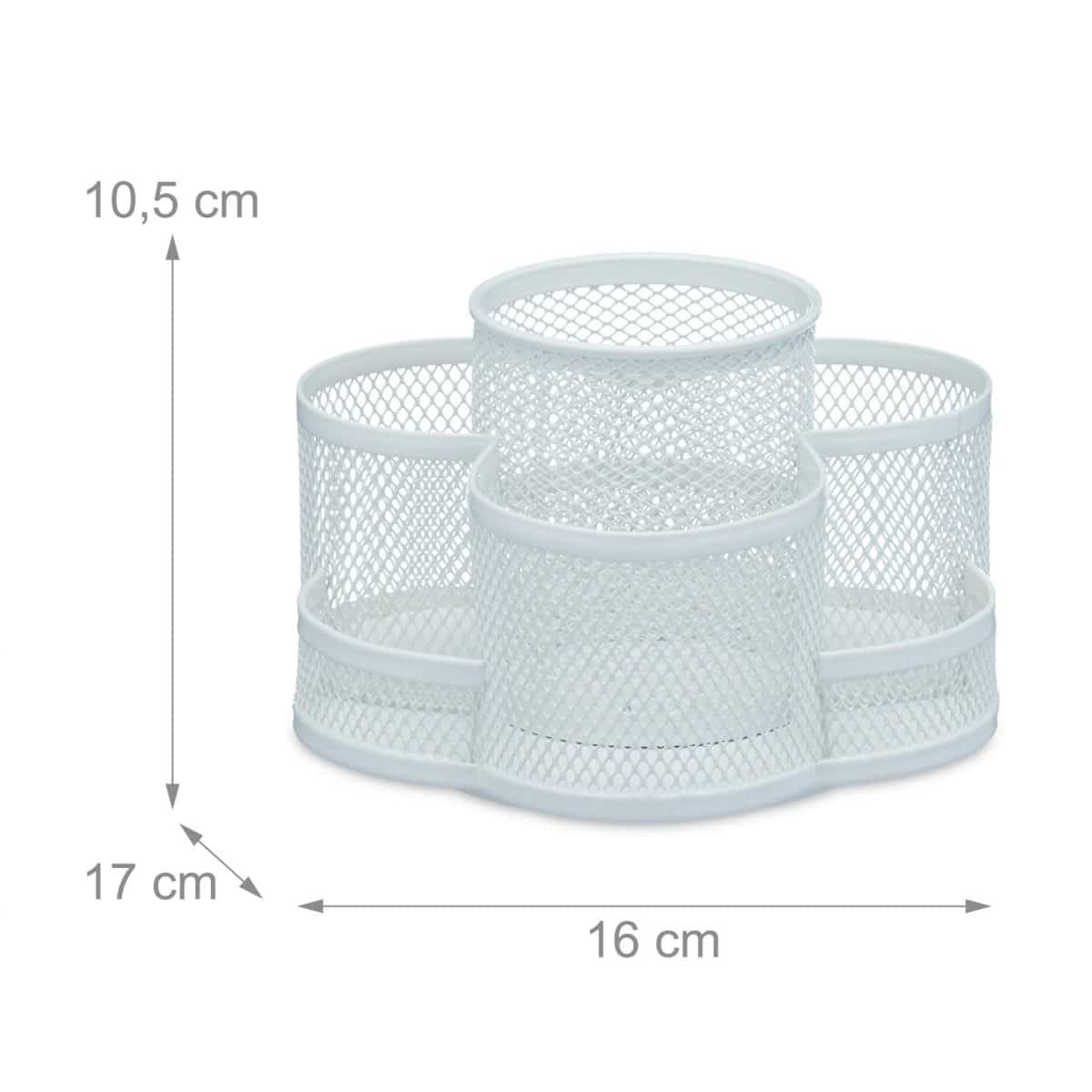 Organizator de birou, 73 compartimente, alb, 10,5 x 16 x 17 cm, Relaxdays - imagine 4