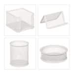 Set organizatoare de birou, 7 piese, alb, Relaxdays - imagine 10