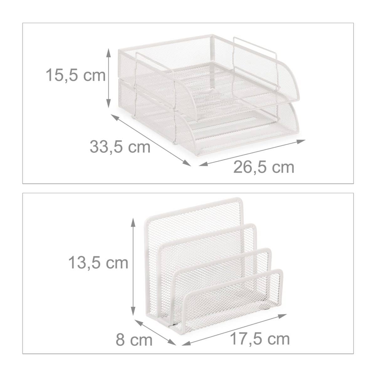 Set organizatoare de birou, 7 piese, alb, Relaxdays - imagine 4