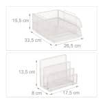 Set organizatoare de birou, 7 piese, alb, Relaxdays - imagine 4