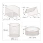 Set organizatoare de birou, 7 piese, alb, Relaxdays - imagine 5