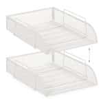 Set organizatoare de birou, 7 piese, alb, Relaxdays - imagine 7