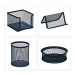Set organizatoare de birou, 6 piese, antracit, Relaxdays - imagine 10