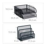 Set organizatoare de birou, 6 piese, antracit, Relaxdays - imagine 4