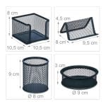 Set organizatoare de birou, 6 piese, antracit, Relaxdays - imagine 5