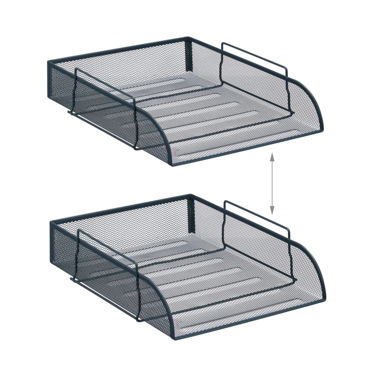 Set organizatoare de birou, 6 piese, antracit, Relaxdays - imagine 7