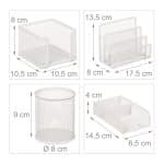 Set organizatoare de birou, 4 piese, alb, Relaxdays - imagine 4