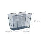 Suport metalic pentru ziare/carti/reviste, 27 x 39,5 x 17 cm, antracit, Relaxdays - imagine 4